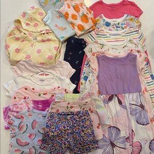 Old Navy 5T girls short sleeve t-shirt dresses shorts pajamas  zip up sweatshirt